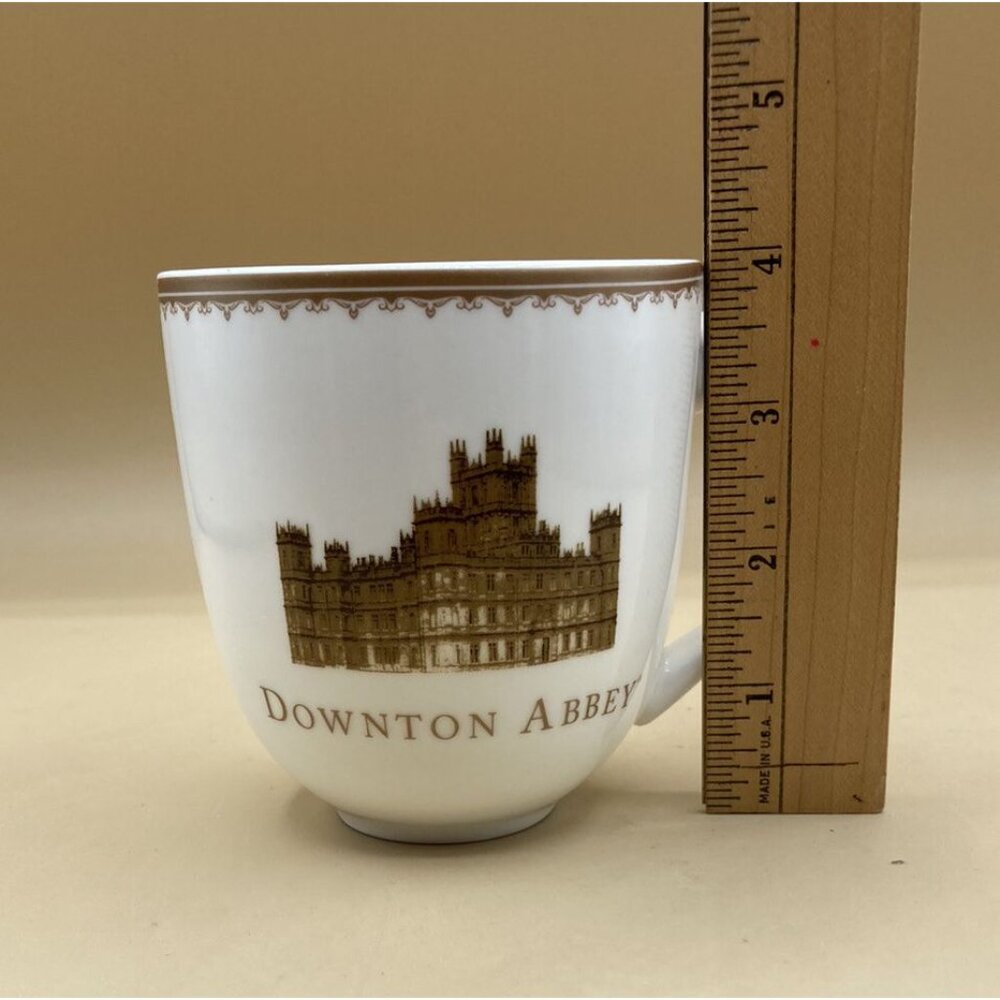 2013 Downton Abbey Coffee Mug World Market Highclere Castle Gold 4” - Picture 7 of 8